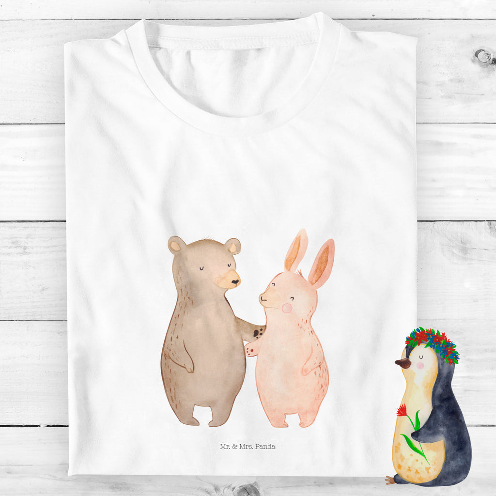 Organic Kinder T-Shirt Bär und Hase Umarmen Kinder T-Shirt, Kinder T-Shirt Mädchen, Kinder T-Shirt Jungen, Liebe, Partner, Freund, Freundin, Ehemann, Ehefrau, Heiraten, Verlobung, Heiratsantrag, Liebesgeschenk, Jahrestag, Hocheitstag, Freunde, bester Freund, Hase, Bär, Bärchen, best friends