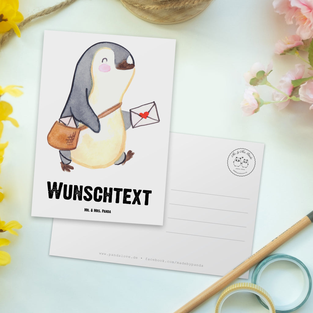 Personalisierte Postkarte Postbote mit Herz Postkarte mit Namen, Postkarte bedrucken, Postkarte mit Wunschtext, Postkarte personalisierbar, Geschenkkarte mit Namen, Grußkarte mit Namen, Karte mit Namen, Einladung mit Namen, Ansichtskarte mit Namen, Geschenkkarte mit Wunschtext, Grußkarte mit Wunschtext, Karte mit Wunschtext, Einladung mit Wunschtext, Ansichtskarte mit Wunschtext, Beruf, Ausbildung, Jubiläum, Abschied, Rente, Kollege, Kollegin, Geschenk, Schenken, Arbeitskollege, Mitarbeiter, Firma, Danke, Dankeschön, Postbote, Briefzusteller, Briefträger, Postler