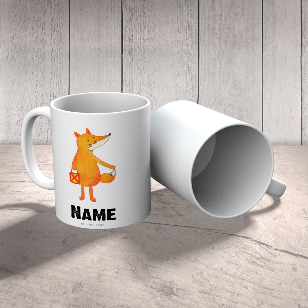 Personalisierte Tasse Fuchs Laterne Personalisierte Tasse, Namenstasse, Wunschname, Personalisiert, Tasse, Namen, Drucken, Tasse mit Namen, Fuchs, Füchse, Spruch trösten, Liebeskummer Spruch, Laterne, Sankt Martin, Laternenumzug, Aufmuntern, Cäsar Otto Hugo Flaischlen