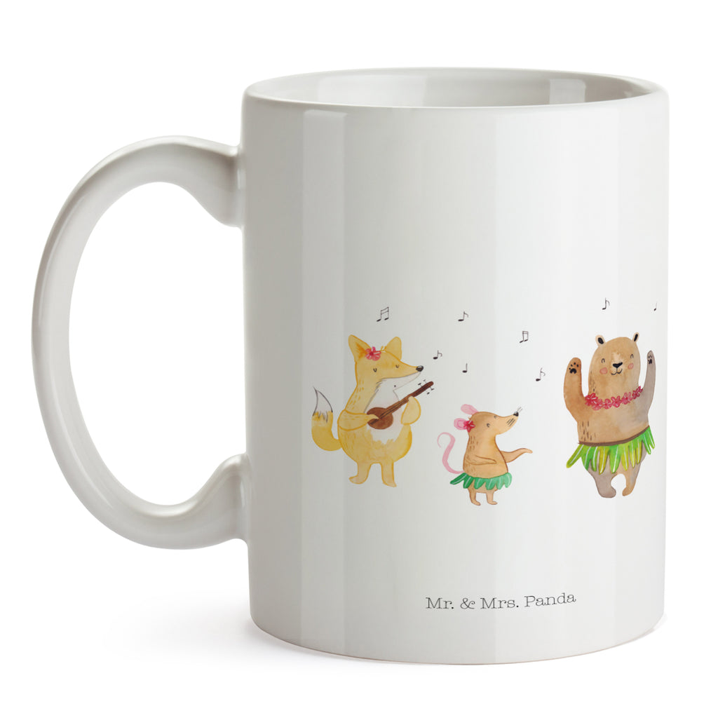 Tasse Waldtiere Aloha Tasse, Kaffeetasse, Teetasse, Becher, Kaffeebecher, Teebecher, Keramiktasse, Porzellantasse, Büro Tasse, Geschenk Tasse, Tasse Sprüche, Tasse Motive, Kaffeetassen, Tasse bedrucken, Designer Tasse, Cappuccino Tassen, Schöne Teetassen, Tiermotive, Gute Laune, lustige Sprüche, Tiere, Wald, Waldtiere, Musik, Aloha, Bär, Hase, Igel, Tanzen, Leben, Lachen