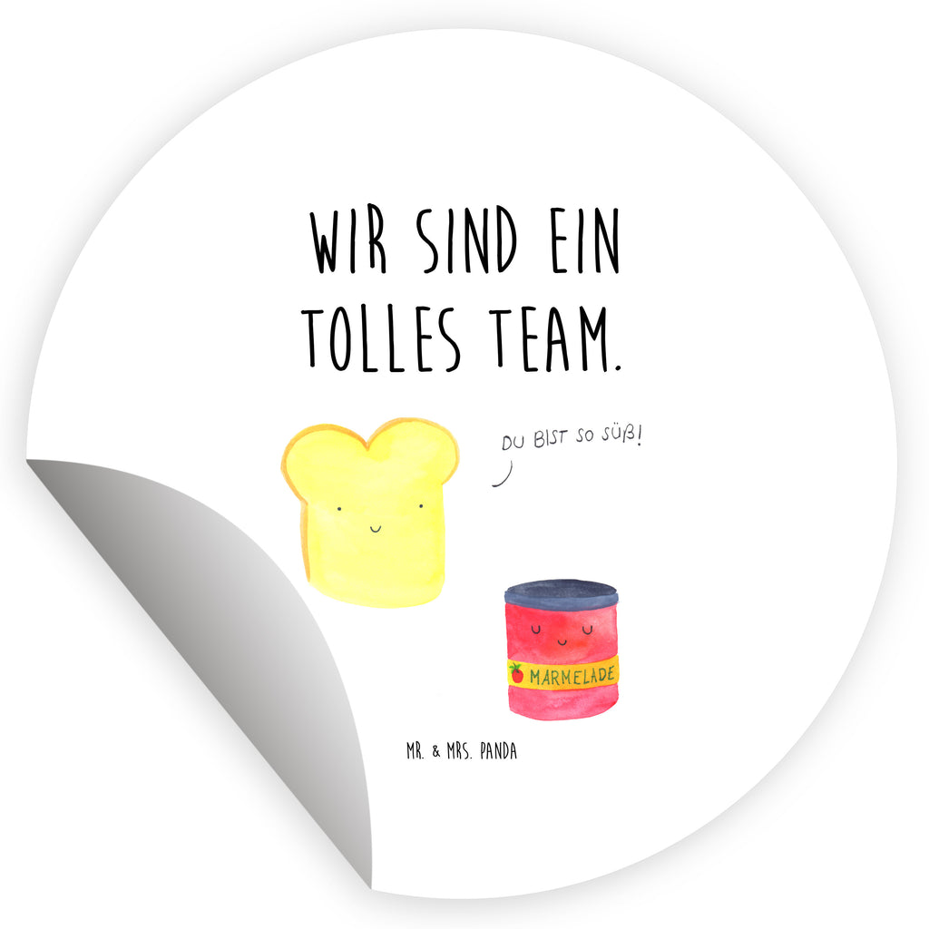 Rund Aufkleber Toast & Marmelade Sticker, Aufkleber, Etikett, Kinder, rund, Tiermotive, Gute Laune, lustige Sprüche, Tiere, Toast, Marmelade, Dreamteam, süße Postkarte, süß, Küche Deko, Küche Spruch, Frühstück Einladung, Brot, Toastbrot