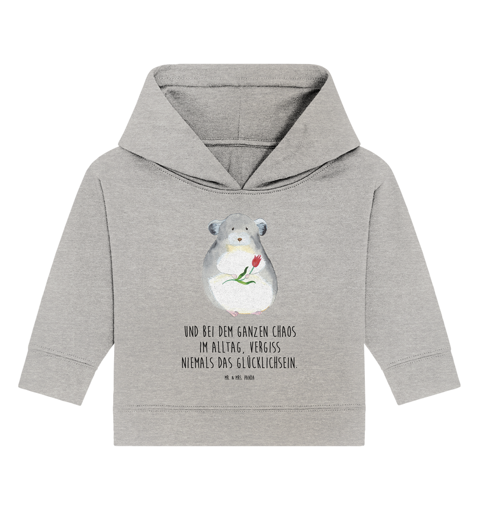 Organic Baby Hoodie Chinchilla Blume Baby Kapuzenshirt, Baby Kapuzensweatshirt, Baby Hoodie, Baby Pullover, Tiermotive, Gute Laune, lustige Sprüche, Tiere, Chinchilla, Chinchillas, Liebeskummer, Kummer, Depressionen, traurig sein, Chaos, Glücklichsein, Büro, Büroalltag