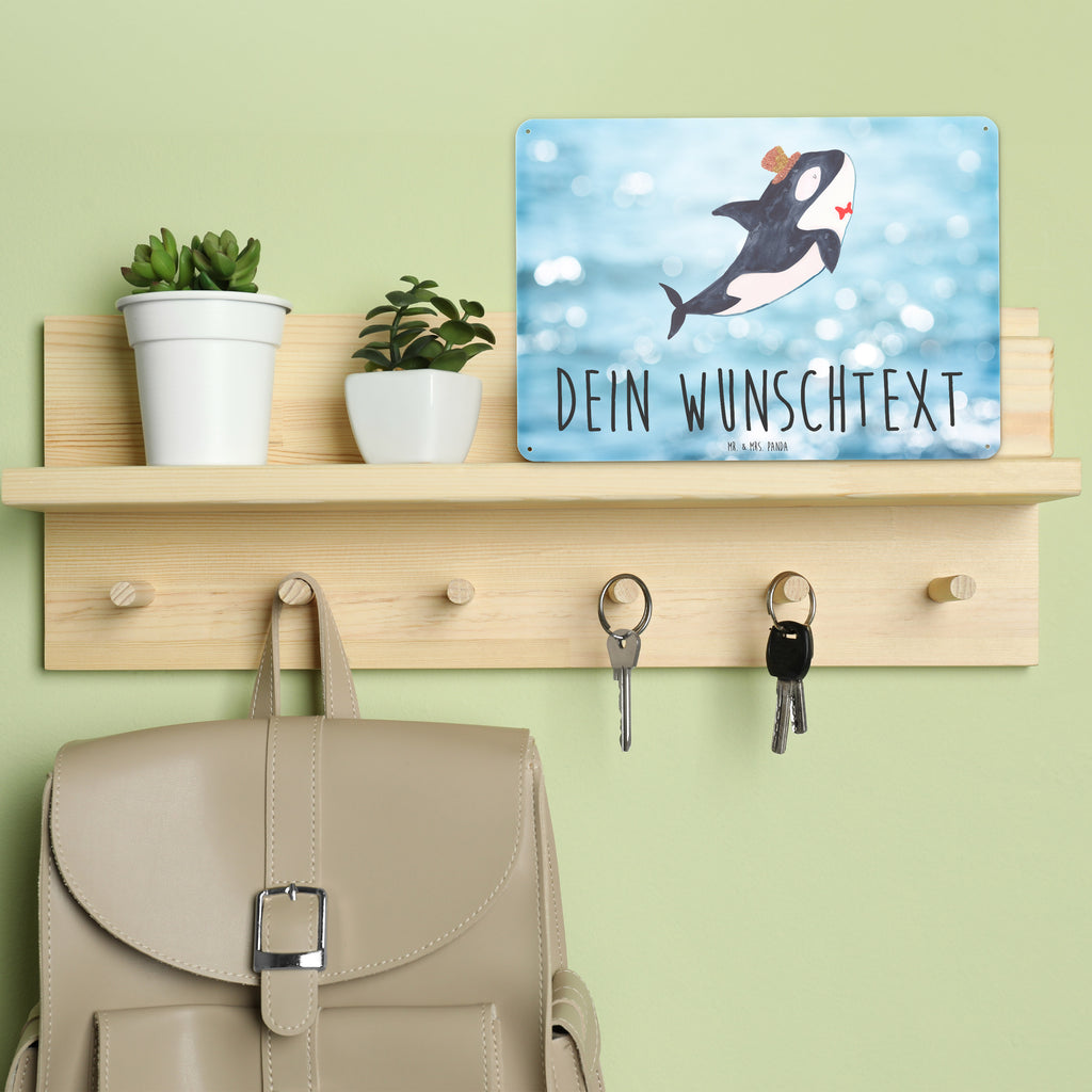 Personalisiertes Blechschild Orca Zylinder Blechschild, Metallschild, Geschenk Schild, Schild, Magnet-Metall-Schild, Deko Schild, Wandschild, Wand-Dekoration, Türschild, Meerestiere, Meer, Urlaub, Narwal, Glitter, Konfetti, Glitzer, Geburtstag, Feier, Fete, Fest, Glückwunsch, Orca