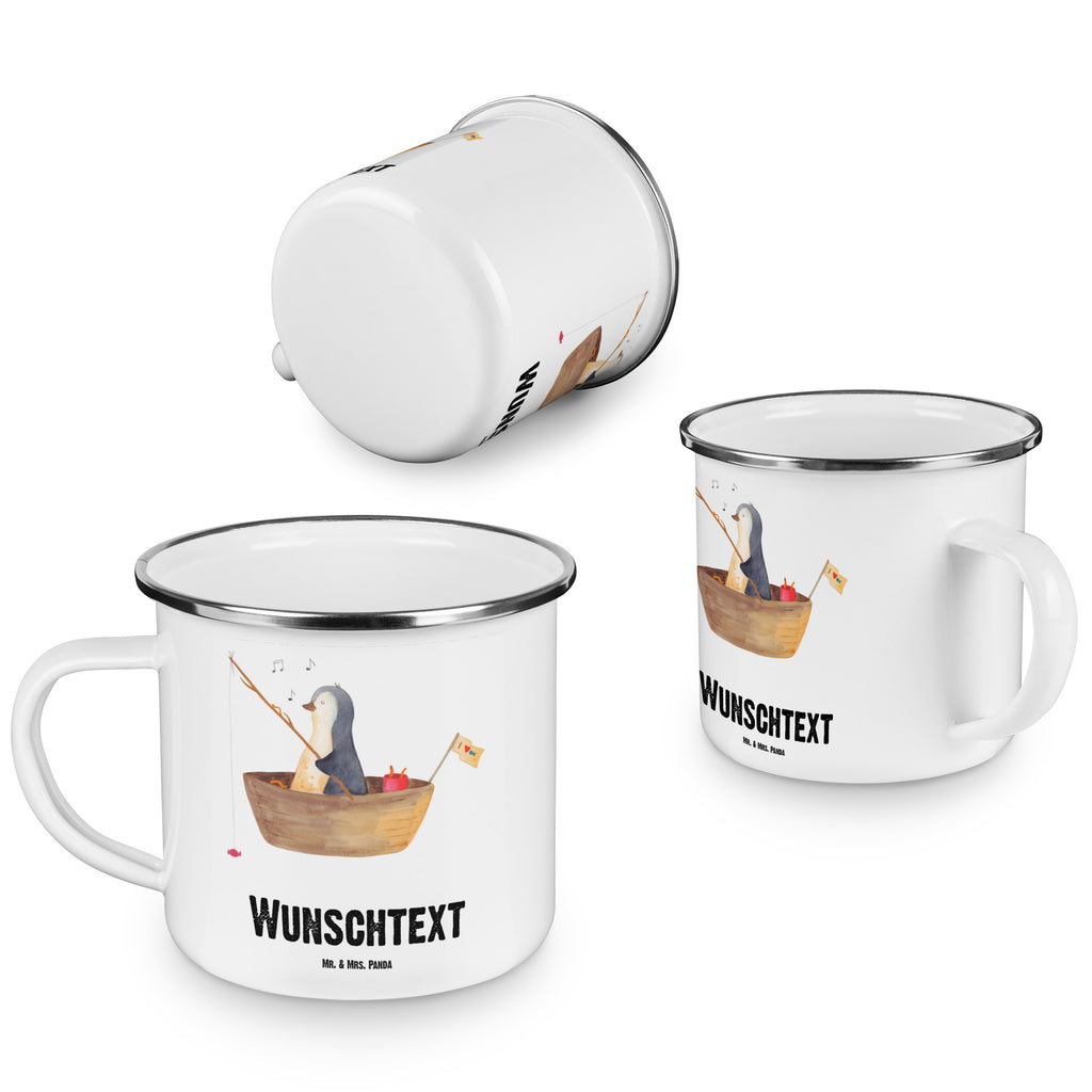 Personalisierte Emaille Tasse Pinguin Angelboot Emaille Tasse personalisiert, Emaille Tasse mit Namen, Campingtasse personalisiert, Namenstasse, Campingtasse bedrucken, Campinggeschirr personalsisert, tasse mit namen, personalisierte tassen, personalisierte tasse, tasse selbst gestalten, tasse bedrucken, tassen bedrucken, Pinguin, Pinguine, Angeln, Boot, Angelboot, Lebenslust, Leben, genießen, Motivation, Neustart, Neuanfang, Trennung, Scheidung, Geschenkidee Liebeskummer