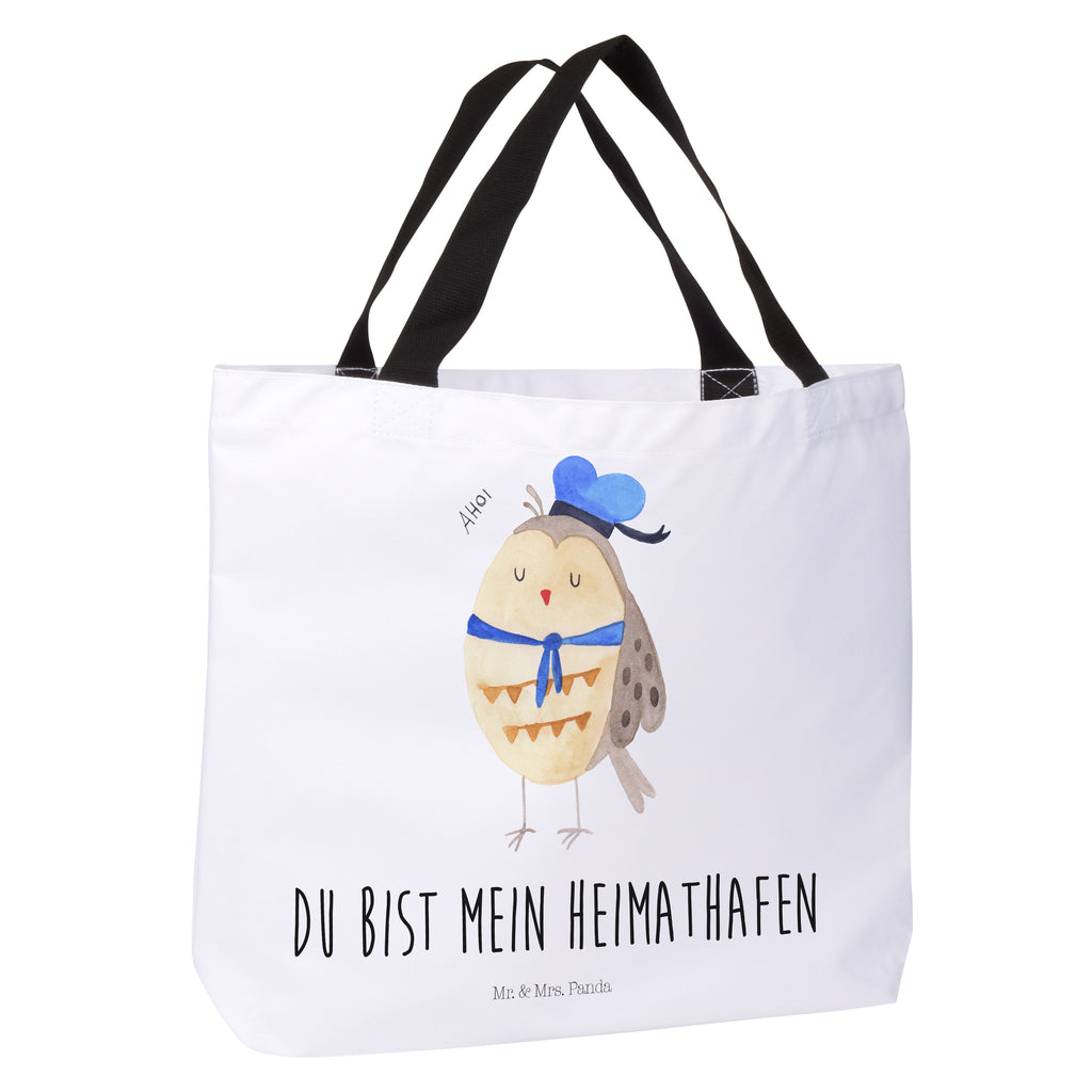 Shopper Eule Matrosen Beutel, Einkaufstasche, Tasche, Strandtasche, Einkaufsbeutel, Shopper, Schultasche, Freizeittasche, Tragebeutel, Schulbeutel, Alltagstasche, Eule, Eule Spruch, Eule Deko, Owl, Wortspiel lustig, Matrose, Freundin, Ehe, Seefahrer, Heimathafen, Hochzeitstag Geschenk