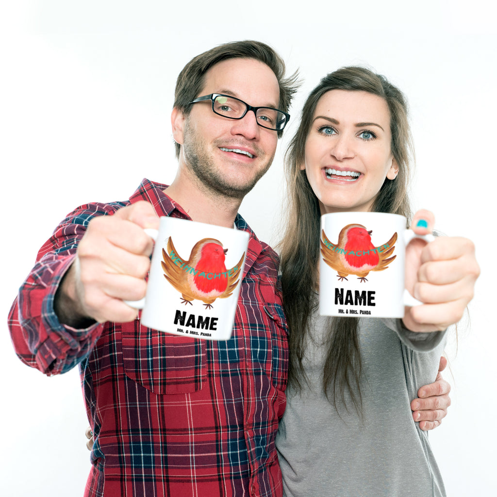 Personalisierte Tasse Rotkehlchen Weihnachten Personalisierte Tasse, Namenstasse, Wunschname, Personalisiert, Tasse, Namen, Drucken, Tasse mit Namen, Winter, Weihnachten, Weihnachtsdeko, Nikolaus, Advent, Heiligabend, Wintermotiv, Frohe Weihnachten, Weihnachtsmotiv, Weihnachtsgruß, Vogel, xmas