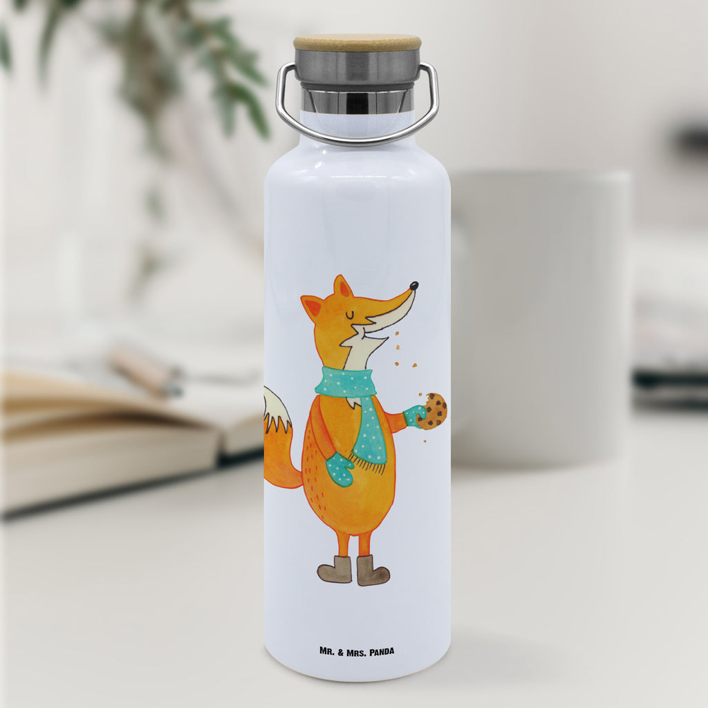 Trinkflasche Fuchs Keks Thermosflasche, Isolierflasche, Edelstahl, Trinkflasche, isoliert, Wamrhaltefunktion, Sportflasche, Flasche zum Sport, Sportlerflasche, Fuchs, Füchse, Backen Spruch, Kekse, Winter, Weihnachtszeit, Plätzchen, Liebe, Küche Deko