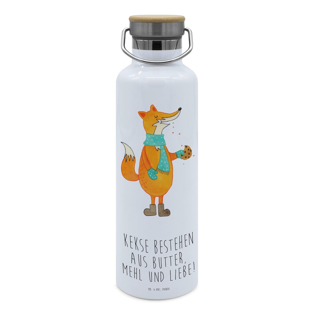 Trinkflasche Fuchs Keks Thermosflasche, Isolierflasche, Edelstahl, Trinkflasche, isoliert, Wamrhaltefunktion, Sportflasche, Flasche zum Sport, Sportlerflasche, Fuchs, Füchse, Backen Spruch, Kekse, Winter, Weihnachtszeit, Plätzchen, Liebe, Küche Deko