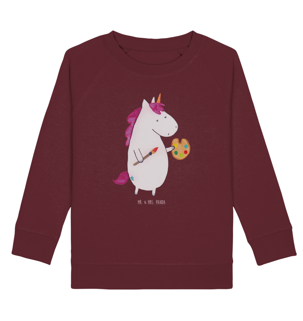 Organic Kinder Pullover Einhorn Künstler Kinder Pullover, Kinder Sweatshirt, Jungen, Mädchen, Einhorn, Einhörner, Einhorn Deko, Pegasus, Unicorn, Englisch, Künstler, Artist, Malen, Zeichnen, Welt, Farbe, Stift, Pinsel, Geschenk, Maler