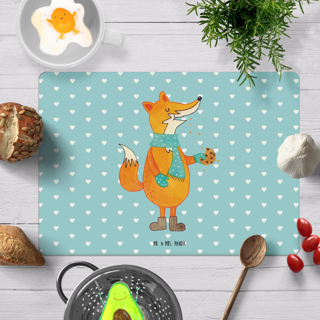 Tischset Fuchs Keks Tischset, Tischuntersetzer, Platzset, Tischsets abwaschbar, Tischunterlage, Fuchs, Füchse, Backen Spruch, Kekse, Winter, Weihnachtszeit, Plätzchen, Liebe, Küche Deko