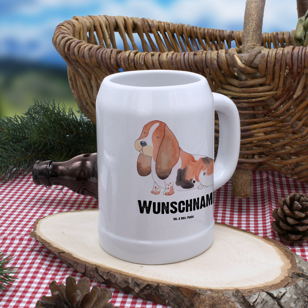 Personalisierter Bierkrug Hund Basset Hound Bierkrug mit Namen, Bierkrug personalisieren, Bierglas mit Namen, Personalisierung, Bedrucken, Hund, Hundemotiv, Haustier, Hunderasse, Tierliebhaber, Hundebesitzer, Sprüche, Basset Hound, Basset, Hundeliebe, kinderlos