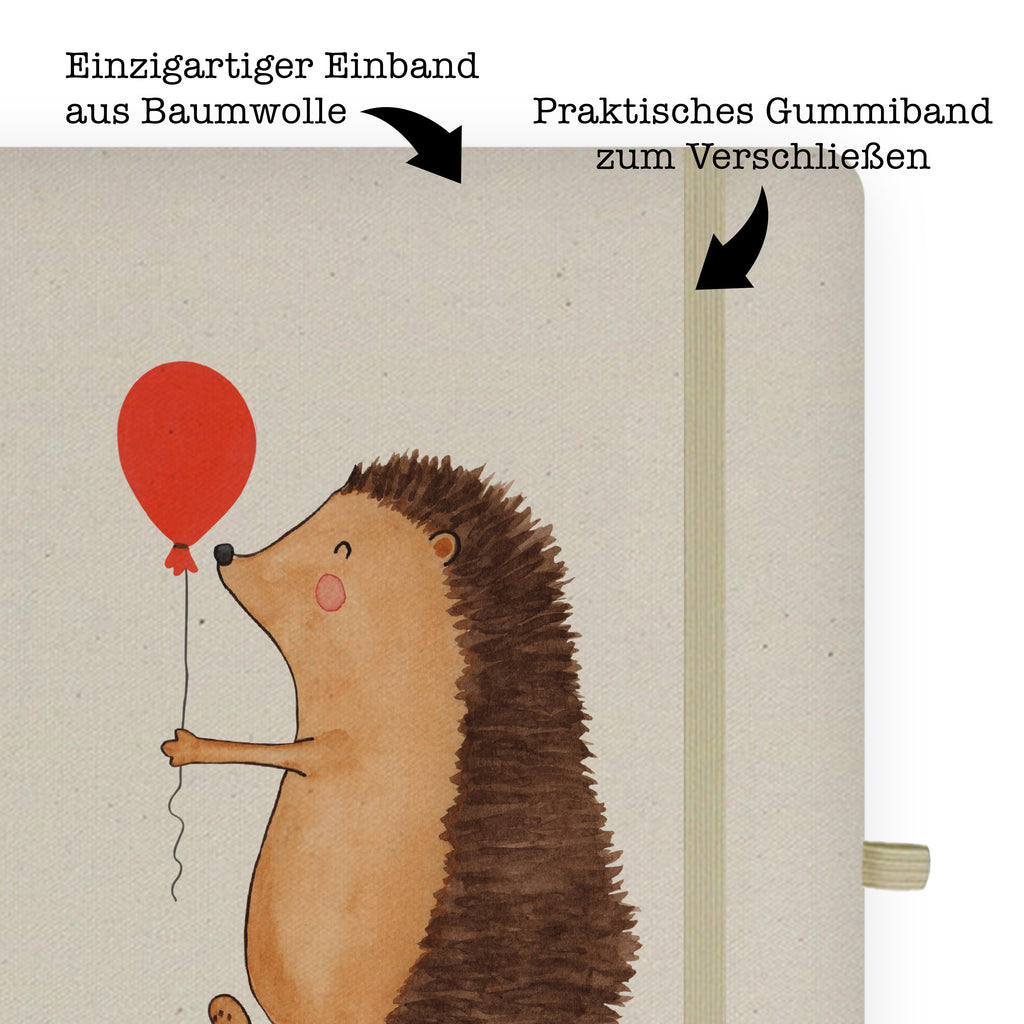 Baumwoll Notizbuch Igel Luftballon Notizen, Eintragebuch, Tagebuch, Notizblock, Adressbuch, Journal, Kladde, Skizzenbuch, Notizheft, Schreibbuch, Schreibheft, Tiermotive, Gute Laune, lustige Sprüche, Tiere, Igel, Geburtstag, Herzlichen Glückwunsch, Glückwunsch, Geburtstagskind, Ballon, Happy Birthday