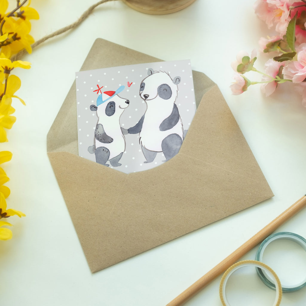 Grußkarte Panda Bester Vater der Welt Grußkarte, Klappkarte, Einladungskarte, Glückwunschkarte, Hochzeitskarte, Geburtstagskarte, Karte, Ansichtskarten, für, Dankeschön, Geschenk, Schenken, Geburtstag, Geburtstagsgeschenk, Geschenkidee, Danke, Bedanken, Mitbringsel, Freude machen, Geschenktipp, Vater, Papa, Dad, Daddy, Paps, Papi, Vati, Eltern, Geschenk Vater, Mann, Familie, Bester, Kleinigkeit