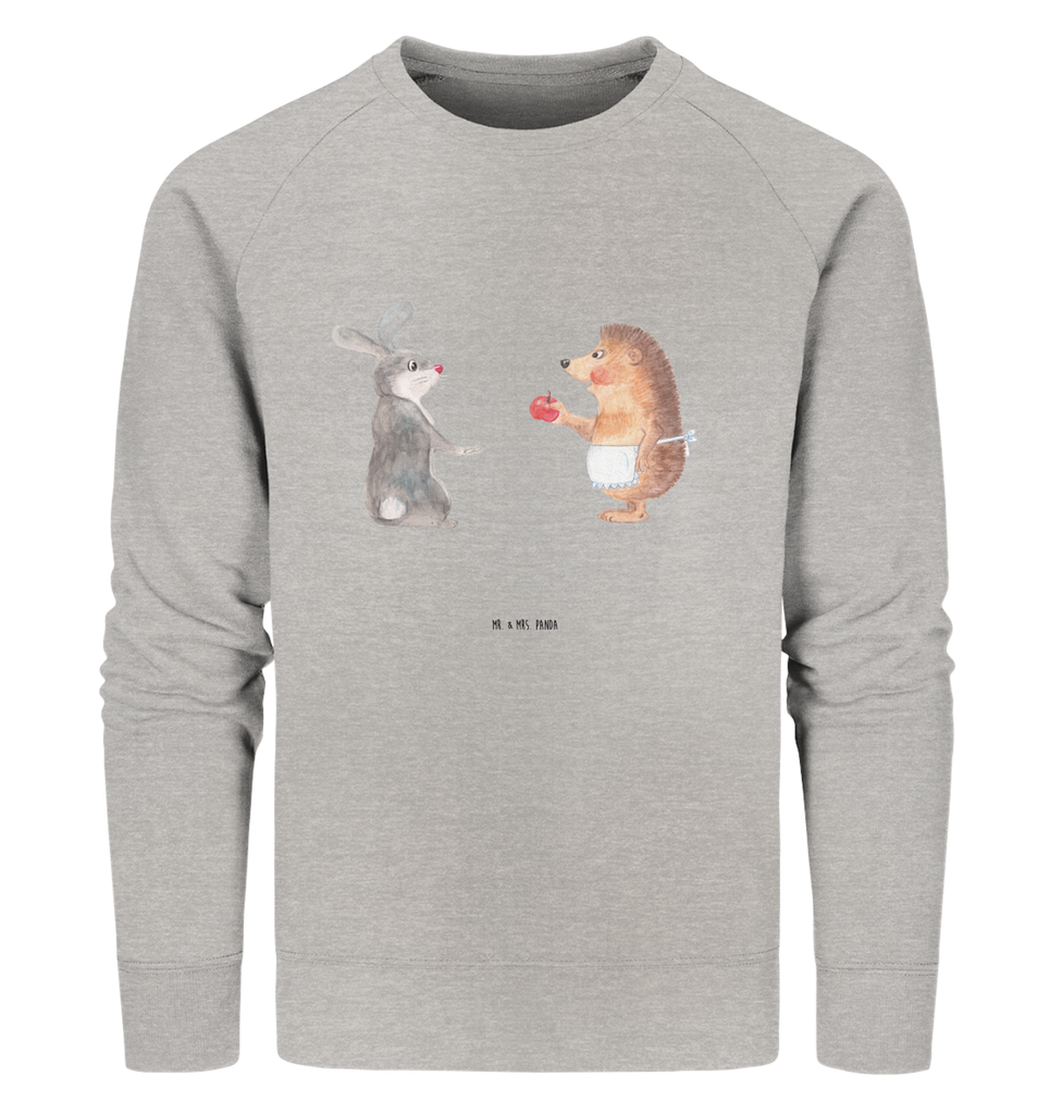 Organic Pullover Liebe ist nie ohne Schmerz Pullover, Pullover Männer, Pullover Frauen, Sweatshirt, Sweatshirt Männer, Sweatshirt Frauen, Unisex, Tiermotive, Gute Laune, lustige Sprüche, Tiere, Igel und Hase, Igel, Hase, Liebe Spruch, Liebeskummer Geschenk, Herzschmerz, Trösten, Trennungsschmerz, Spruch romantisch