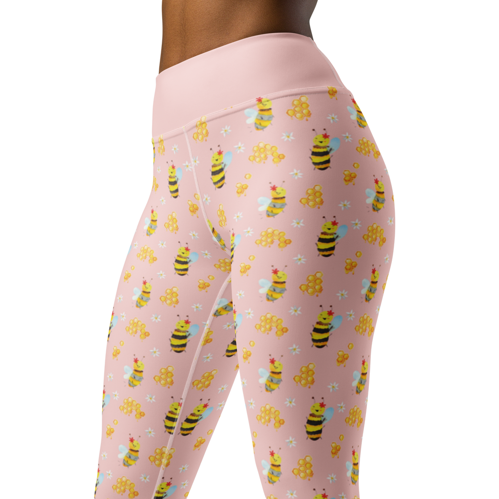 Yogahose Biene Happy Yogapants, Yogaleggings, Yogaleggins, Yogahose Damen, Yogahose, Frauen, Yogahose Mädchen, Yogahose Kinder, Yogahose Herren, Yogahose Männer, Biene, Wespe, Hummel