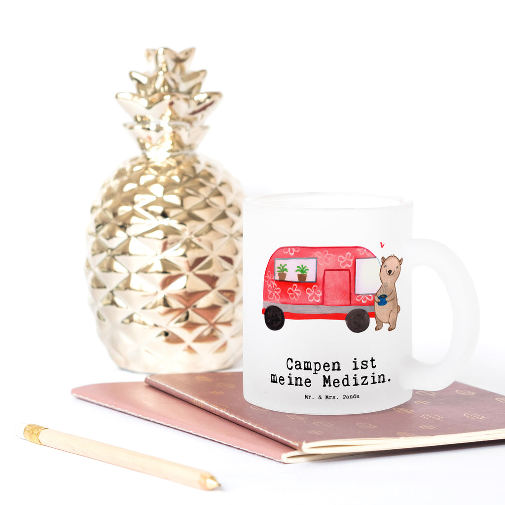 Teetasse Bär Camper Medizin Teetasse, Teeglas, Teebecher, Tasse mit Henkel, Tasse, Glas Teetasse, Teetasse aus Glas, Geschenk, Sport, Sportart, Hobby, Schenken, Danke, Dankeschön, Auszeichnung, Gewinn, Sportler, Camper, Campen, Zelten, Campingplatz, Wohnmobil, Roadtrip, Urlaub