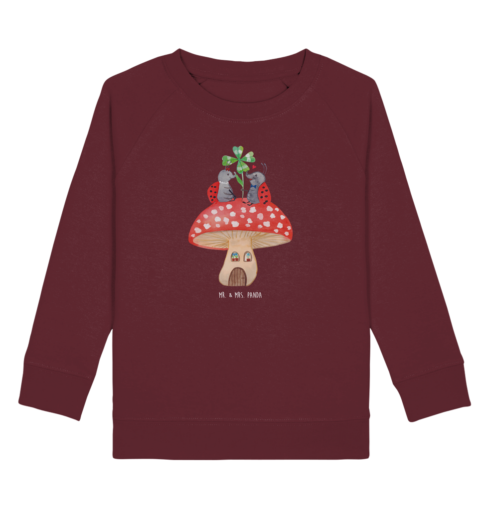 Organic Kinder Pullover Marienkäfer Paar Fliegenpilz Kinder Pullover, Kinder Sweatshirt, Jungen, Mädchen, Tiermotive, Gute Laune, lustige Sprüche, Tiere, Haus, Wohnung, zuhause, Fliegenpilz, Marienkäfer, Fleigenpilzhaus