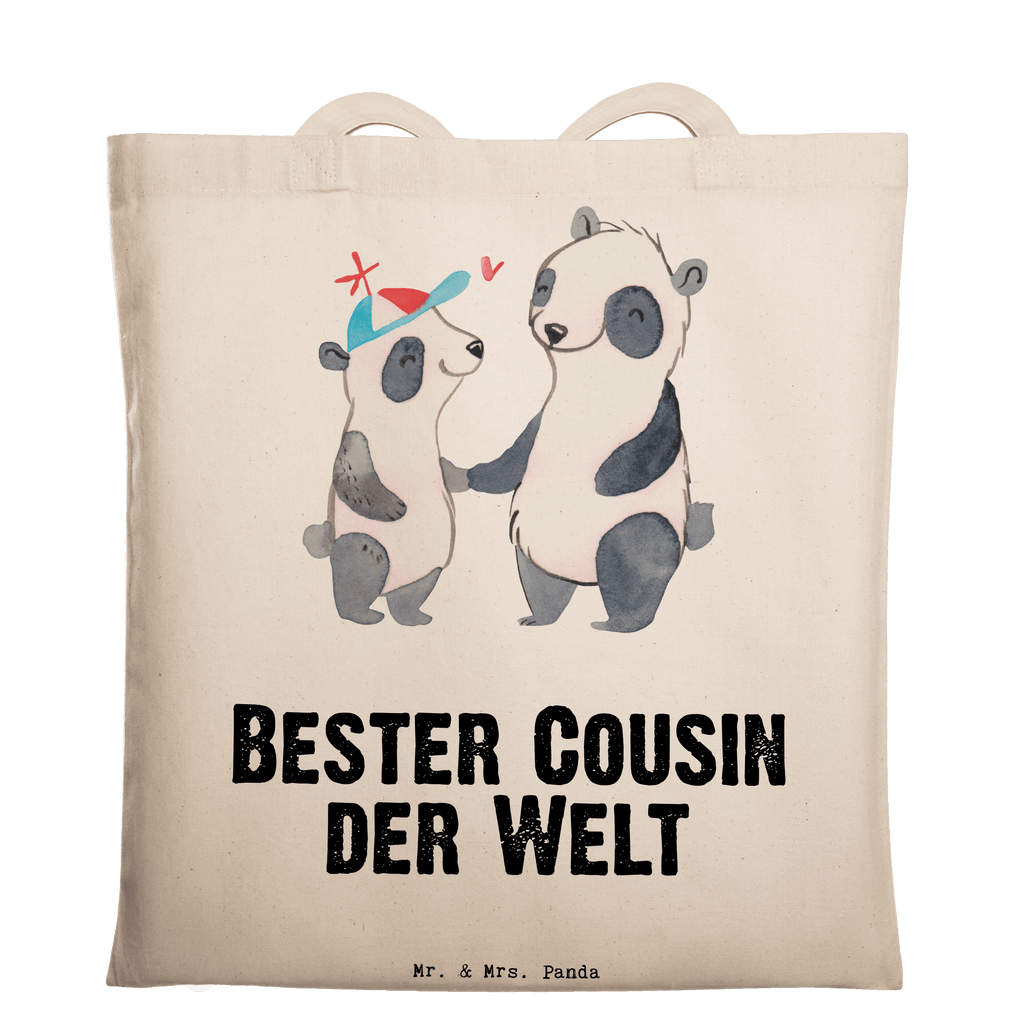 Tragetasche Panda Bester Cousin der Welt Beuteltasche, Beutel, Einkaufstasche, Jutebeutel, Stoffbeutel, Tasche, Shopper, Umhängetasche, Strandtasche, Schultertasche, Stofftasche, Tragetasche, Badetasche, Jutetasche, Einkaufstüte, Laptoptasche, für, Dankeschön, Geschenk, Schenken, Geburtstag, Geburtstagsgeschenk, Geschenkidee, Danke, Bedanken, Mitbringsel, Freude machen, Geschenktipp, Cousin, Kousin, Vetter, Sohn von Onkel, Sohn von Tante, Familie, Verwandtschaft, Cousine