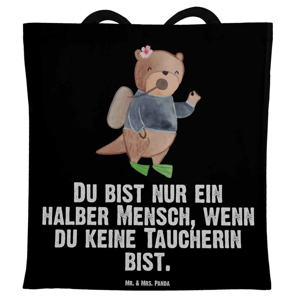 Tragetasche Taucherin mit Herz Beuteltasche, Beutel, Einkaufstasche, Jutebeutel, Stoffbeutel, Tasche, Shopper, Umhängetasche, Strandtasche, Schultertasche, Stofftasche, Tragetasche, Badetasche, Jutetasche, Einkaufstüte, Laptoptasche, Beruf, Ausbildung, Jubiläum, Abschied, Rente, Kollege, Kollegin, Geschenk, Schenken, Arbeitskollege, Mitarbeiter, Firma, Danke, Dankeschön