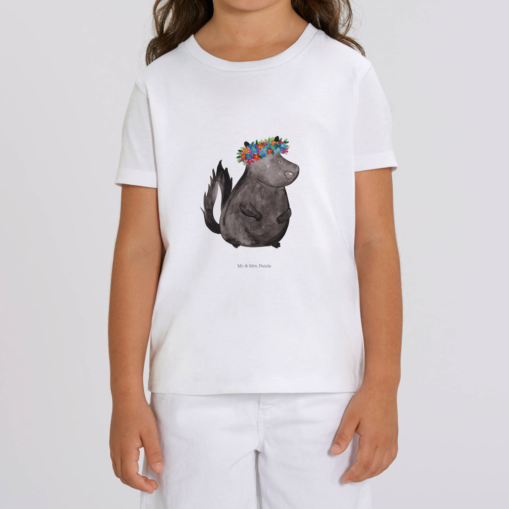 Organic Kinder T-Shirt Stinktier Mädchen Kinder T-Shirt, Kinder T-Shirt Mädchen, Kinder T-Shirt Jungen, Stinktier, Skunk, Wildtier, Raubtier, Stinker, Stinki, Yoga, Namaste, Lebe, Liebe, Lache