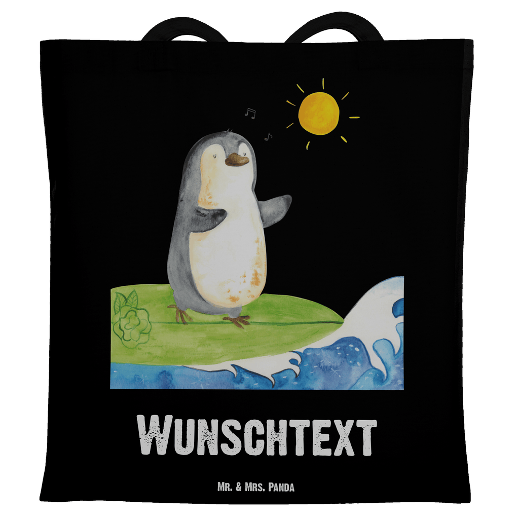 Personalisierte Tragetasche Pinguin Surfer Personalisierte Beuteltasche, Personalisierter Beutel, Personalisierte Einkaufstasche, Personalisierter Jutebeutel, Personalisierter Stoffbeutel, Tragetasche mit Namen, Einkaufstasche mit Namen, Stoffbeutel mit Namen, Personalisierte Tasche, Personalisierte Jutetasche, Personalisierte Kindergartentasche, Pinguin, Pinguine, surfen, Surfer, Hawaii, Urlaub, Wellen, Wellen reiten, Portugal