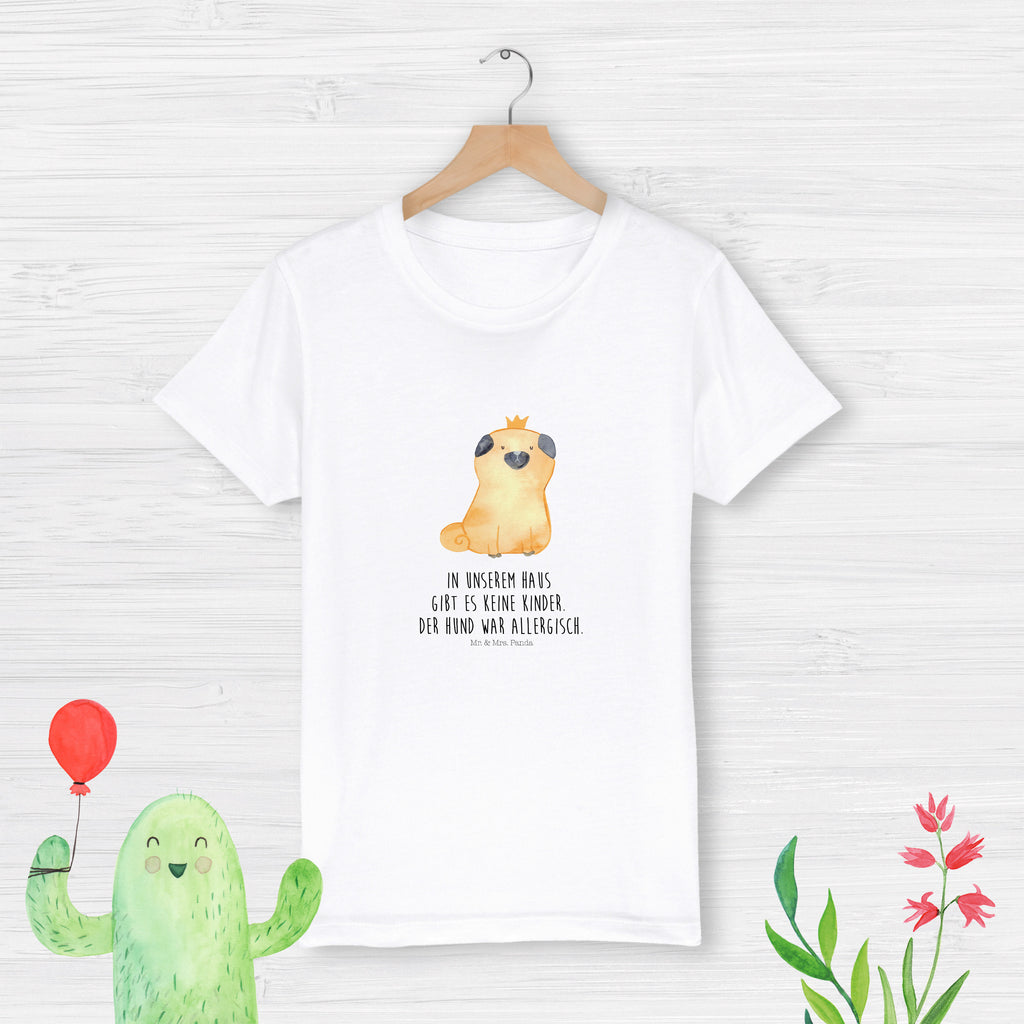 Organic Kinder T-Shirt Mops Krone Kinder T-Shirt, Kinder T-Shirt Mädchen, Kinder T-Shirt Jungen, Hund, Hundemotiv, Haustier, Hunderasse, Tierliebhaber, Hundebesitzer, Sprüche, Mops, allergisch, kinderlos, Hausregel, Hundebesitzer. Spruch, lustig