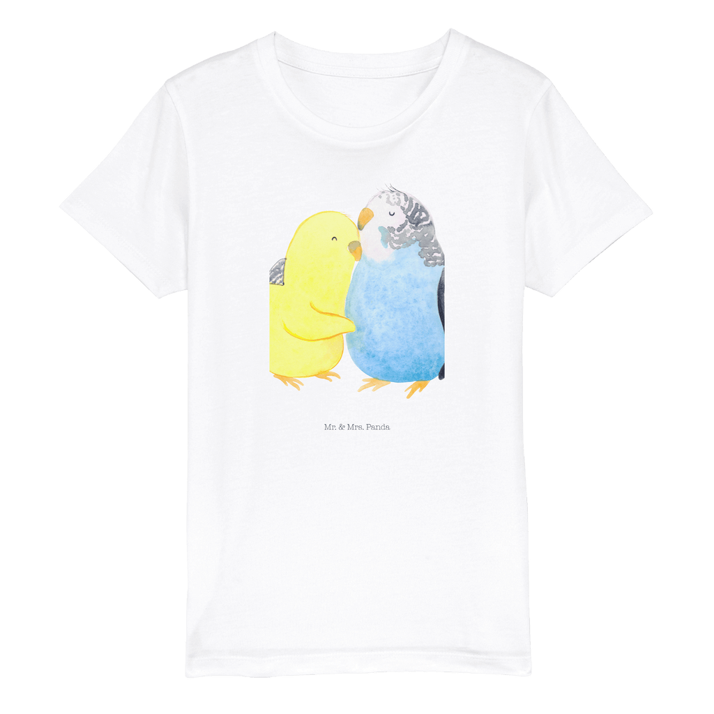 Organic Kinder T-Shirt Wellensittich Liebe Kinder T-Shirt, Kinder T-Shirt Mädchen, Kinder T-Shirt Jungen, Liebe, Partner, Freund, Freundin, Ehemann, Ehefrau, Heiraten, Verlobung, Heiratsantrag, Liebesgeschenk, Jahrestag, Hocheitstag, Vögel, Wellensittich, Nähe, Kuscheln, Vertrauen