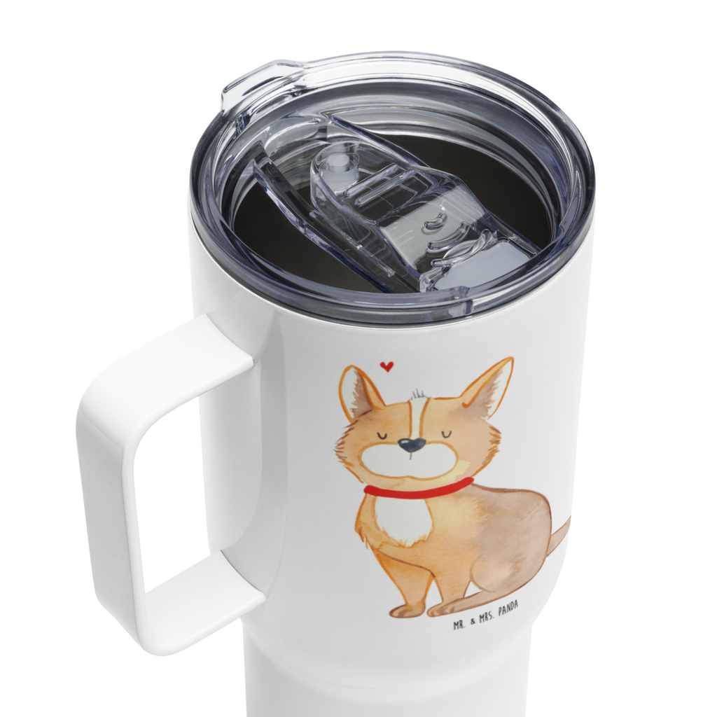 XXL Thermobecher Hund Glück Thermobecher, XL Thermobecher, Reisebecher, XL Reisetasse, Großer Thermobecher, Autobecher, Jumbo Becher, Hund, Hundemotiv, Haustier, Hunderasse, Tierliebhaber, Hundebesitzer, Sprüche, Corgie, Hundeliebe, Spruch, Hundemama, Liebe