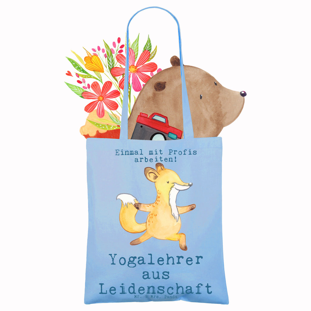 Tragetasche Yogalehrer aus Leidenschaft Beuteltasche, Beutel, Einkaufstasche, Jutebeutel, Stoffbeutel, Tasche, Shopper, Umhängetasche, Strandtasche, Schultertasche, Stofftasche, Tragetasche, Badetasche, Jutetasche, Einkaufstüte, Laptoptasche, Beruf, Ausbildung, Jubiläum, Abschied, Rente, Kollege, Kollegin, Geschenk, Schenken, Arbeitskollege, Mitarbeiter, Firma, Danke, Dankeschön