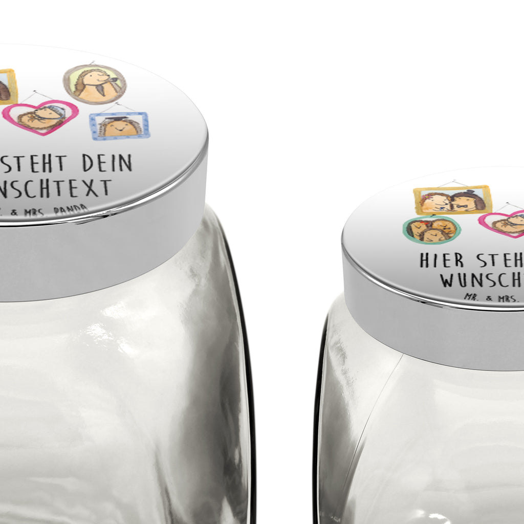 Personalisiertes Bonbonglas Igel Familie Vorratsdose, Vorratsbehälter, Süßigkeitenglas, Süßigkeitendose, Kaffeedose, Müslidose, Teedose, Keksbehälter, Keksedose, Glasdose, Glasbälter, Vorratsglas, Küchenbehälter, Aufbewahrungsdose, Aufbewahungsglas, Gewürzdose, Küchenorganizer, Snackdose, Familie, Vatertag, Muttertag, Bruder, Schwester, Mama, Papa, Oma, Opa, Liebe, Igel, Bilder, Zusammenhalt, Glück