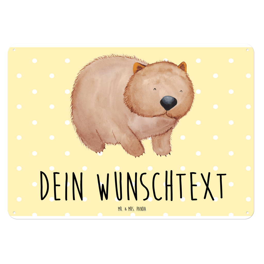 Personalisiertes Blechschild Wombat Blechschild, Metallschild, Geschenk Schild, Schild, Magnet-Metall-Schild, Deko Schild, Wandschild, Wand-Dekoration, Türschild, Tiermotive, Gute Laune, lustige Sprüche, Tiere, Wombat, Das Leben ist schön, Motivation, Spruch, Australien