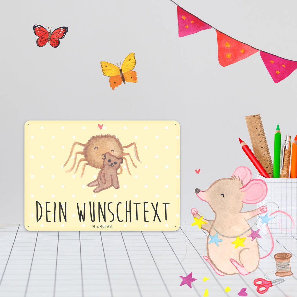 Personalisiertes Blechschild Spinne Agathe Teddy Blechschild, Metallschild, Geschenk Schild, Schild, Magnet-Metall-Schild, Deko Schild, Wandschild, Wand-Dekoration, Türschild, Spinne Agathe, Spinne, Agathe, Videos, Merchandise, Freundschaft, Liebesgeschenk, Verliebt, Liebesbeweis, Teddy, Treue, Miteinander, Dankeschön