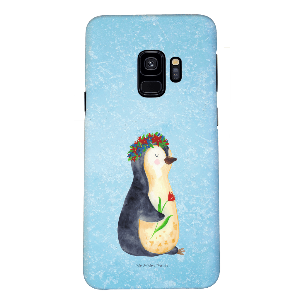 Handyhülle Pinguin Blumen Handyhülle, Handycover, Cover, Handy, Hülle, Iphone 10, Iphone X, Pinguin, Pinguine, Blumenkranz, Universum, Leben, Wünsche, Ziele, Lebensziele, Motivation, Lebenslust, Liebeskummer, Geschenkidee