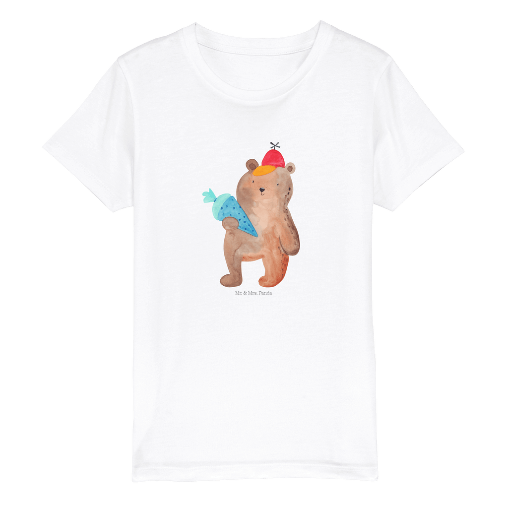 Organic Kinder T-Shirt Bär Schultüte Kinder T-Shirt, Kinder T-Shirt Mädchen, Kinder T-Shirt Jungen, Bär, Teddy, Teddybär, Bär Motiv, Schultüte, Erster Schultag Geschenk, Einschulung Geschenk, Schule Geschenk, Grundschule, Schulanfang, Schulbeginn