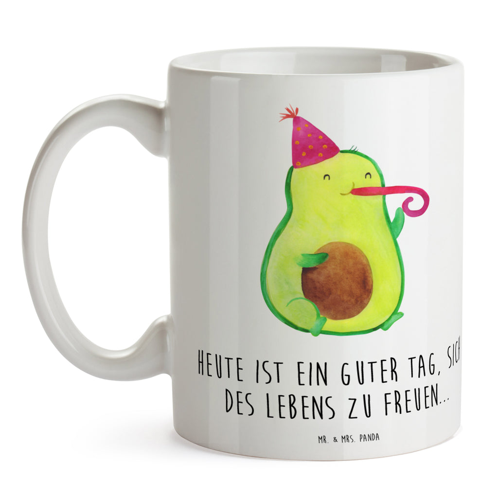 Tasse Avocado Feier Tasse, Kaffeetasse, Teetasse, Becher, Kaffeebecher, Teebecher, Keramiktasse, Porzellantasse, Büro Tasse, Geschenk Tasse, Tasse Sprüche, Tasse Motive, Kaffeetassen, Tasse bedrucken, Designer Tasse, Cappuccino Tassen, Schöne Teetassen, Avocado, Veggie, Vegan, Gesund, Party, Feierlichkeit, Feier, Fete, Geburtstag, Gute Laune, Tröte