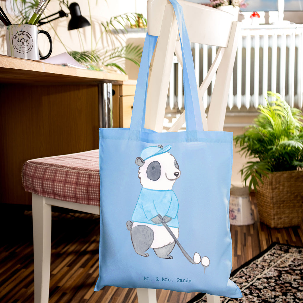 Tragetasche Panda Golfen Medizin Beuteltasche, Beutel, Einkaufstasche, Jutebeutel, Stoffbeutel, Tasche, Shopper, Umhängetasche, Strandtasche, Schultertasche, Stofftasche, Tragetasche, Badetasche, Jutetasche, Einkaufstüte, Laptoptasche, Geschenk, Sport, Sportart, Hobby, Schenken, Danke, Dankeschön, Auszeichnung, Gewinn, Sportler, Golfen, Golf spielen, Golfplatz, Golfturnier, Golf Verein