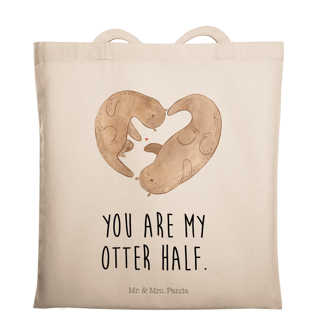 Tragetasche Otter Herz Beuteltasche, Beutel, Einkaufstasche, Jutebeutel, Stoffbeutel, Otter, Fischotter, Seeotter, Liebe, Herz, Liebesbeweis, Liebesgeschenk, Bessere Hälfte, Love you, Jahrestag, Hochzeitstag, Verlobung, gemeinsames Leben