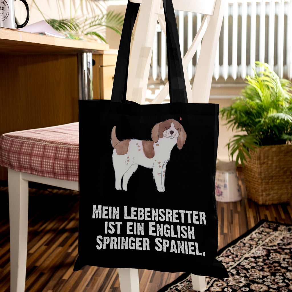 Tragetasche English Springer Spaniel Lebensretter Beuteltasche, Beutel, Einkaufstasche, Jutebeutel, Stoffbeutel, Hund, Hunderasse, Rassehund, Hundebesitzer, Geschenk, Tierfreund, Schenken, Welpe, English Springer Spaniel