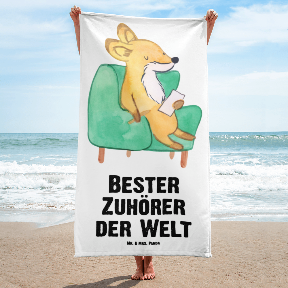 XL Badehandtuch Fuchs Bester Zuhörer der Welt Handtuch, Badetuch, Duschtuch, Strandtuch, Saunatuch, für, Dankeschön, Geschenk, Schenken, Geburtstag, Geburtstagsgeschenk, Geschenkidee, Danke, Bedanken, Mitbringsel, Freude machen, Geschenktipp, Zuhörer, Freund, Freundin, offenes Ohr, Hilfsbereit, Hilfe