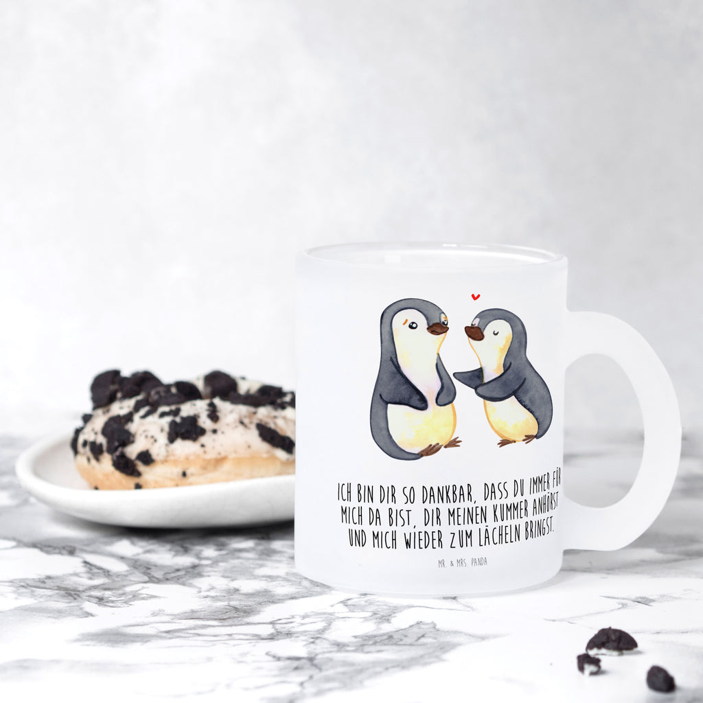 Teetasse Pinguine trösten Teetasse, Teeglas, Teebecher, Tasse mit Henkel, Tasse, Glas Teetasse, Teetasse aus Glas, Liebe, Partner, Freund, Freundin, Ehemann, Ehefrau, Heiraten, Verlobung, Heiratsantrag, Liebesgeschenk, Jahrestag, Hocheitstag, Valentinstag, Geschenk für Frauen, Hochzeitstag, Mitbringsel, Geschenk für Freundin, Geschenk für Partner, Liebesbeweis, für Männer, für Ehemann