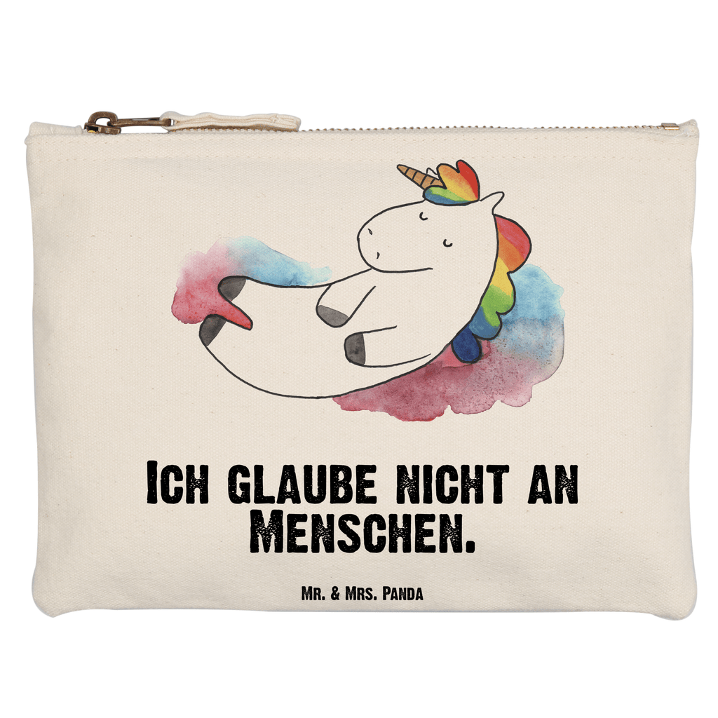 Schminktasche Einhorn Wolke 7 Schminktasche, Kosmetiktasche, Kosmetikbeutel, Stiftemäppchen, Etui, Federmappe, Makeup, XXL, Schminketui, Kosmetiketui, Schlamperetui, Einhorn, Einhörner, Einhorn Deko, Pegasus, Unicorn, verliebt, Menschen, witzig, lustig, Geschenk, Glaube, Realität, Lächeln