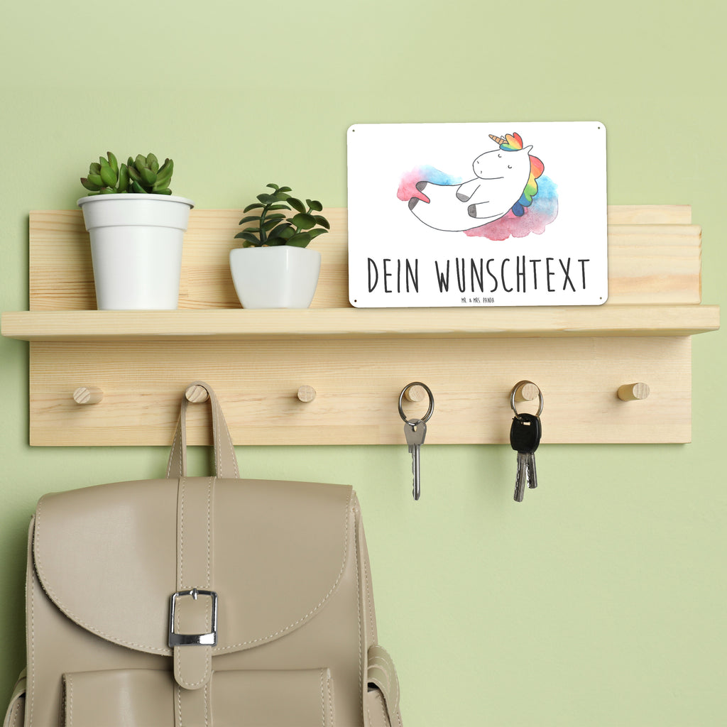 Personalisiertes Blechschild Einhorn Wolke 7 Blechschild, Metallschild, Geschenk Schild, Schild, Magnet-Metall-Schild, Deko Schild, Wandschild, Wand-Dekoration, Türschild, Einhorn, Einhörner, Einhorn Deko, Pegasus, Unicorn, verliebt, Menschen, witzig, lustig, Geschenk, Glaube, Realität, Lächeln