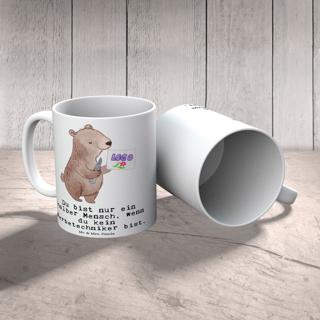 Tasse Werbetechniker mit Herz Tasse, Kaffeetasse, Teetasse, Becher, Kaffeebecher, Teebecher, Keramiktasse, Porzellantasse, Büro Tasse, Geschenk Tasse, Tasse Sprüche, Tasse Motive, Kaffeetassen, Tasse bedrucken, Designer Tasse, Cappuccino Tassen, Schöne Teetassen, Beruf, Ausbildung, Jubiläum, Abschied, Rente, Kollege, Kollegin, Geschenk, Schenken, Arbeitskollege, Mitarbeiter, Firma, Danke, Dankeschön