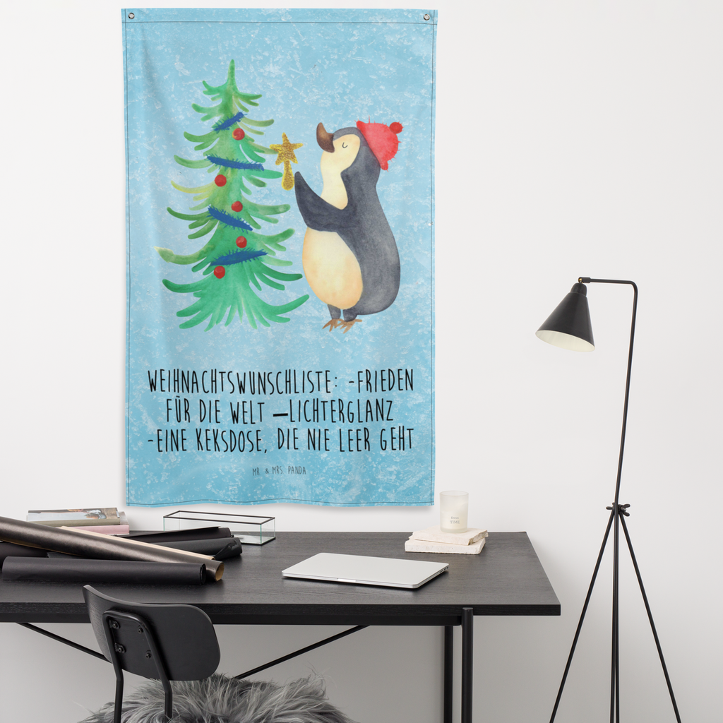 Wandteppich Pinguin Weihnachtsbaum Wandbehang, Dekoration, Boho, Wandteppich, Wandtuch, Wanddeko, Tapisserie, Tapestry, Wandbild, Textil-Kunst, Schmuck-Wandbehang, Wand Deko, Kinderzimmer, Kinderzimmer Wand, Kinderzimmer Deko, Kinderzimmer Wanddeko, Winter, Weihnachten, Weihnachtsdeko, Nikolaus, Advent, Heiligabend, Wintermotiv, Pinguin