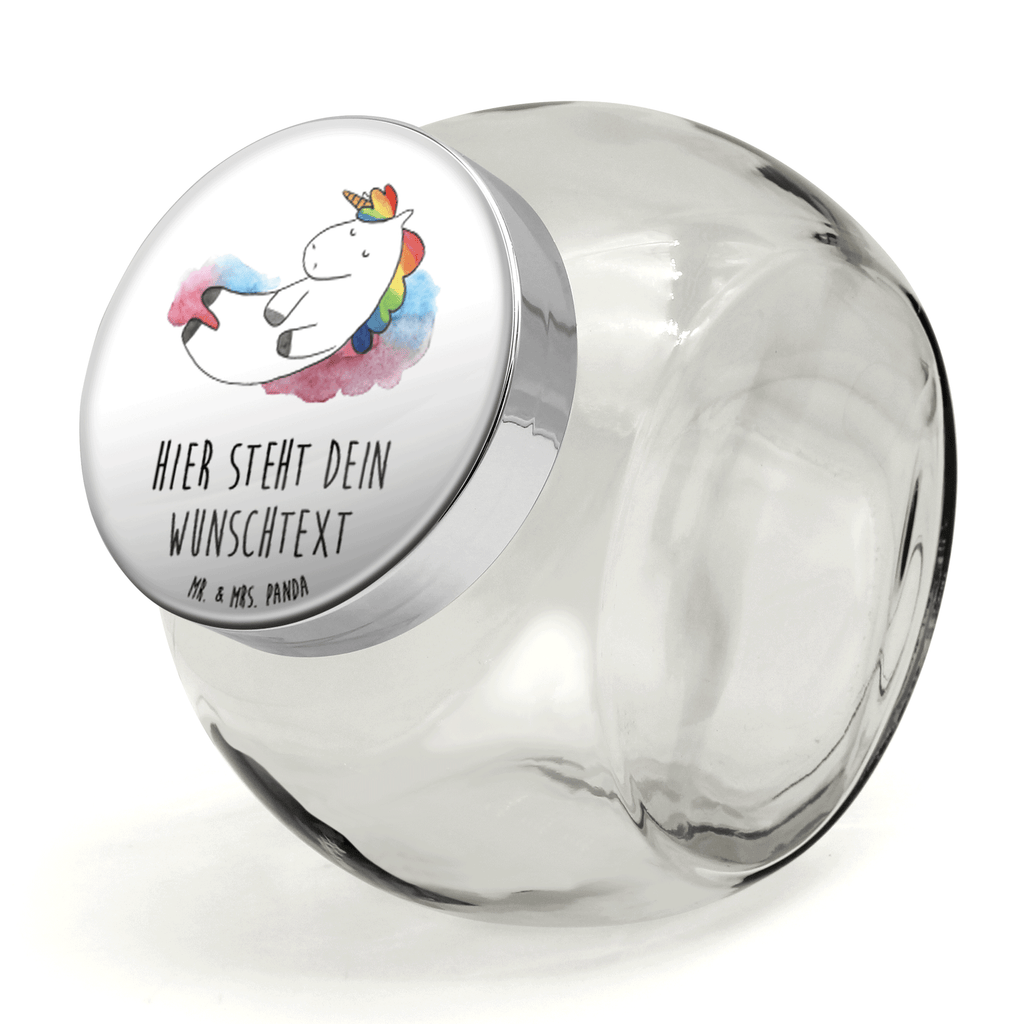 Personalisiertes Bonbonglas Einhorn Wolke 7 Vorratsdose, Vorratsbehälter, Süßigkeitenglas, Süßigkeitendose, Kaffeedose, Müslidose, Teedose, Keksbehälter, Keksedose, Glasdose, Glasbälter, Vorratsglas, Küchenbehälter, Aufbewahrungsdose, Aufbewahungsglas, Gewürzdose, Küchenorganizer, Snackdose, Einhorn, Einhörner, Einhorn Deko, Pegasus, Unicorn, verliebt, Menschen, witzig, lustig, Geschenk, Glaube, Realität, Lächeln