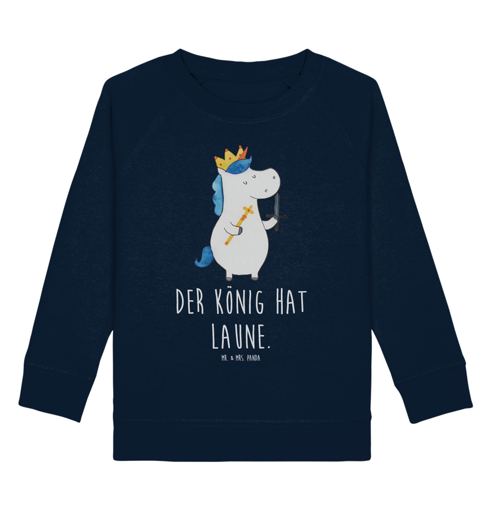 Organic Kinder Pullover Einhorn König mit Schwert Kinder Pullover, Kinder Sweatshirt, Jungen, Mädchen, Einhorn, Einhörner, Einhorn Deko, Pegasus, Unicorn, König, Ritter, Mittelalter