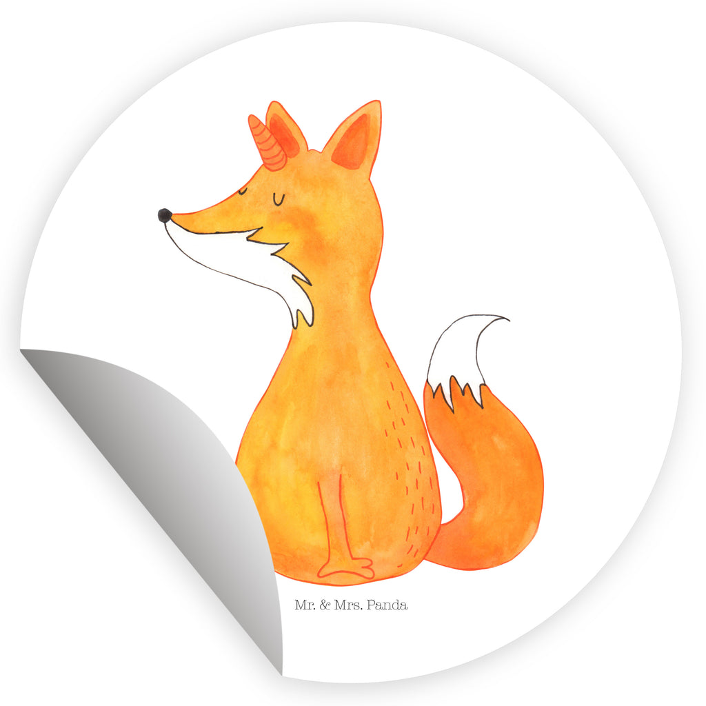 Rund Aufkleber Fuchshörnchen Sticker, Aufkleber, Etikett, Einhorn, Einhörner, Einhorn Deko, Pegasus, Unicorn, Fuchs, Unicorns, Fuchshörnchen, Fuchshorn, Foxycorn, Füchse