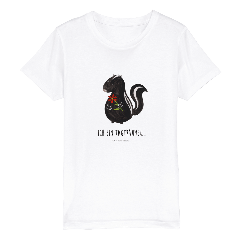 Organic Kinder T-Shirt Stinktier Blume Kinder T-Shirt, Kinder T-Shirt Mädchen, Kinder T-Shirt Jungen, Stinktier, Skunk, Wildtier, Raubtier, Stinker, Stinki, Tagträumer, verträumt, Dreams, Träume