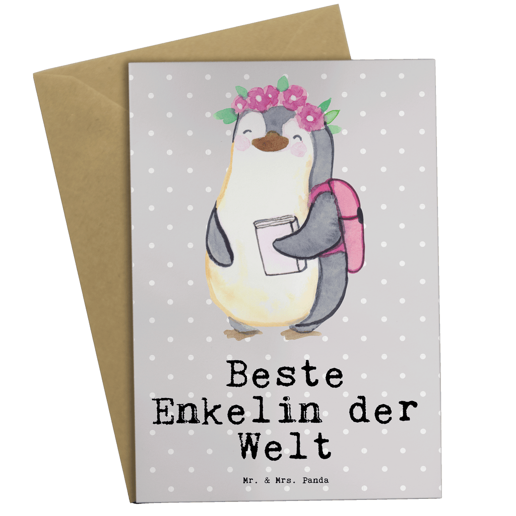 Grußkarte Pinguin Beste Enkelin der Welt Grußkarte, Klappkarte, Einladungskarte, Glückwunschkarte, Hochzeitskarte, Geburtstagskarte, Karte, Ansichtskarten, für, Dankeschön, Geschenk, Schenken, Geburtstag, Geburtstagsgeschenk, Geschenkidee, Danke, Bedanken, Mitbringsel, Freude machen, Geschenktipp, Enkelin, Enkelkind, Enkeltochter, Oma, Opa, Kind von Tochter, Kind von Sohn, Großtochter, Taufe