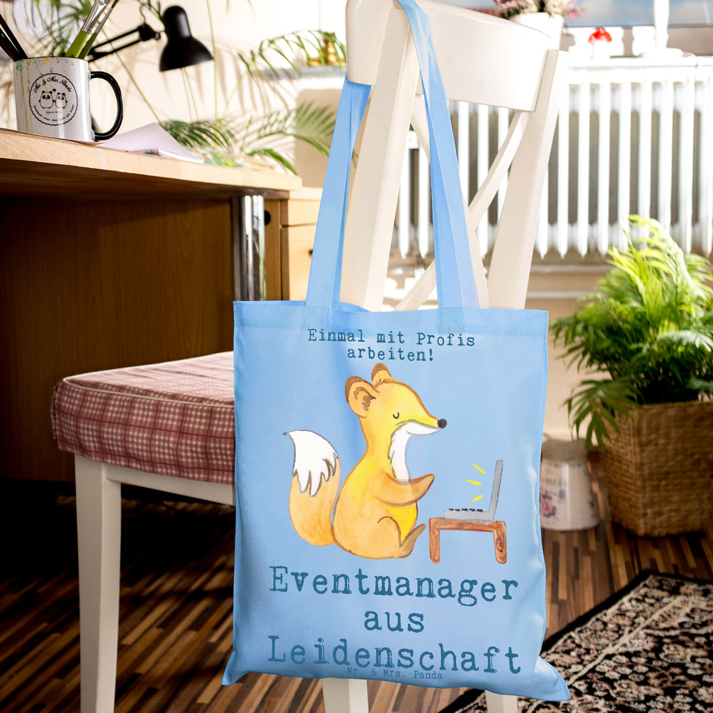 Tragetasche Eventmanager aus Leidenschaft Beuteltasche, Beutel, Einkaufstasche, Jutebeutel, Stoffbeutel, Tasche, Shopper, Umhängetasche, Strandtasche, Schultertasche, Stofftasche, Tragetasche, Badetasche, Jutetasche, Einkaufstüte, Laptoptasche, Beruf, Ausbildung, Jubiläum, Abschied, Rente, Kollege, Kollegin, Geschenk, Schenken, Arbeitskollege, Mitarbeiter, Firma, Danke, Dankeschön, Eventmanager, Veranstalter, Promoter